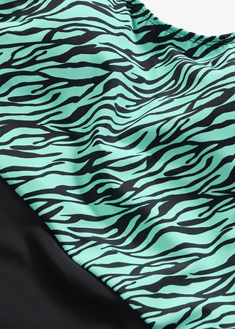 Costum de baie cu imprimeu zebră • verde-mentol-negru zebră • magazin bonprix