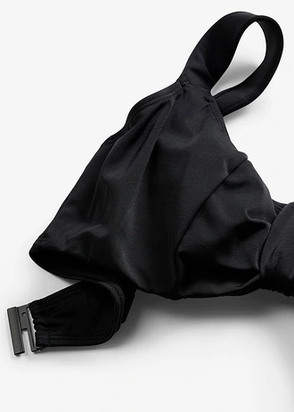 Bikinová podprsenka s kosticami, rýchloschnúca, vystužené ramiena • čierna • obchod bonprix