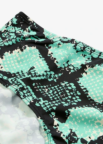 Bikinové kalhotky s vysokým pasem • tmavě zelená s hadím potiskem • bonprix obchod