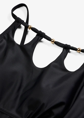 Costum de baie tankini cu decupaje (set/2 piese) • negru • magazin bonprix