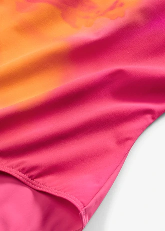 Costum de baie bandeau cu bretele detașabile • pink floral cu imprimeu • magazin bonprix