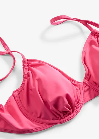 Merevítős bikini felső oldalsó ráncolással • pink • bonprix áruház
