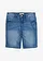 Mid waist jeans bermuda, straight, Kleur: blauw used