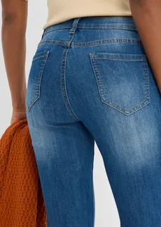 Slim capri jeans, mid waist • zwart denim used • bonprix online shop