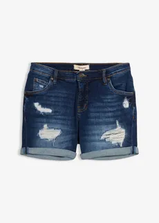 Blugi scurți cu efecte destroy și talie medie