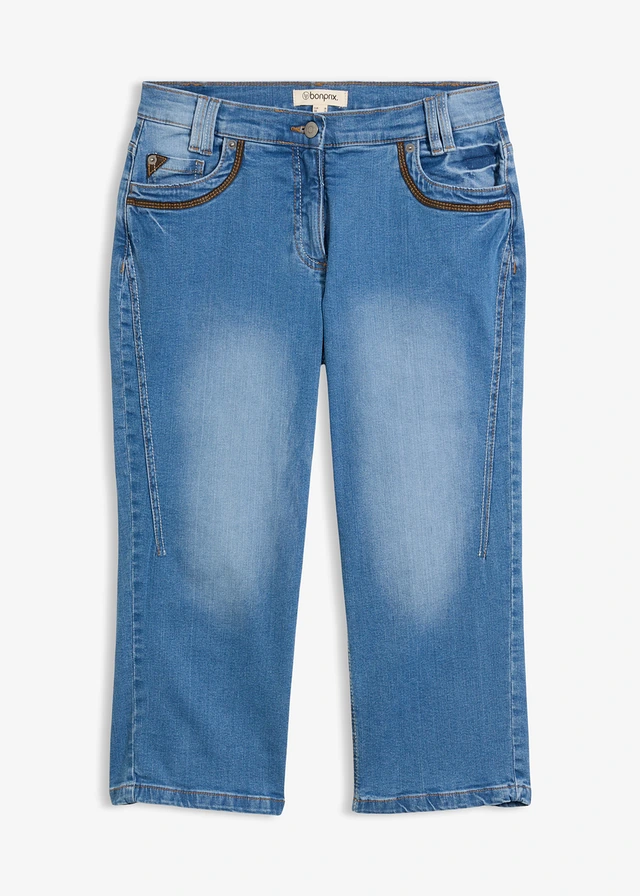 Jean corsaire slim, taille mi-haute