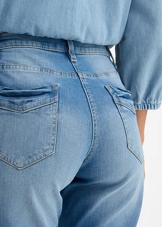 Slim fit capri jeans met mid waist • blue stone • bonprix online shop