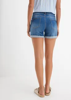 Short en jean taille mi-haute, Couleur: bleu denim used 