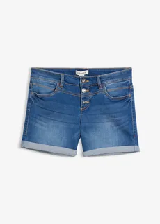 Short en jean taille mi-haute, Couleur: bleu denim used 