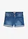 Jeans short, mid waist, Kleur: blauw denim used
