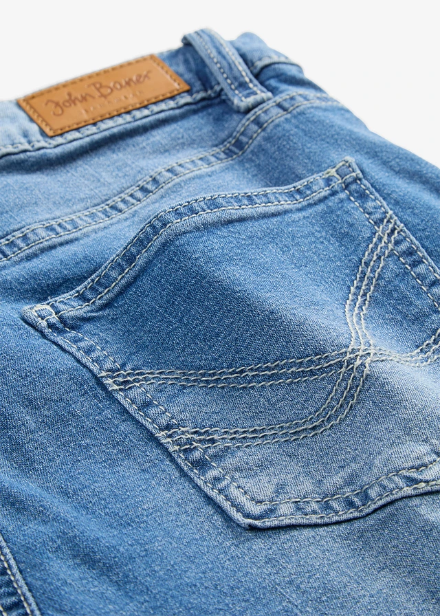 Stretch jeans short slim fit mid waist (set van 2) • lichtblauw+blauw used • product-page.page-title-suffix