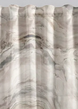 Firana z nadrukiem (1 szt.), kolor: szary-piaskowy