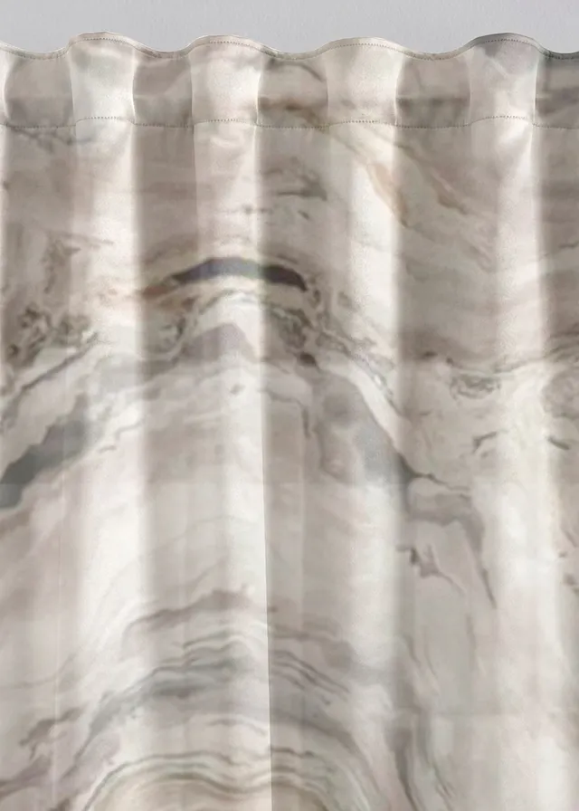 Gordijn met print (1 stuk), Kleur: grijs-sand