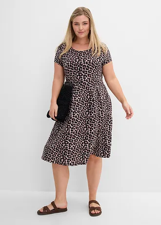 Jersey jurk met luipaardprint, Kleur: luipaardprint