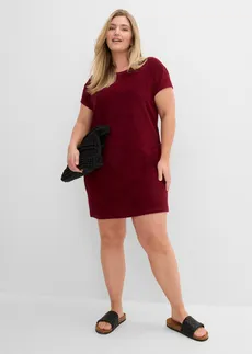 Robe en jersey éponge, Couleur: rouge rubis