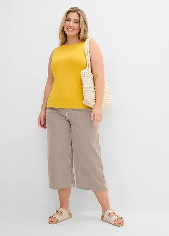 Top van zachte viscose (set van 2), Kleur: donkerblauw/saffraangeel