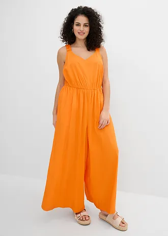 Combinaison en viscose fluide, Couleur: orange vif