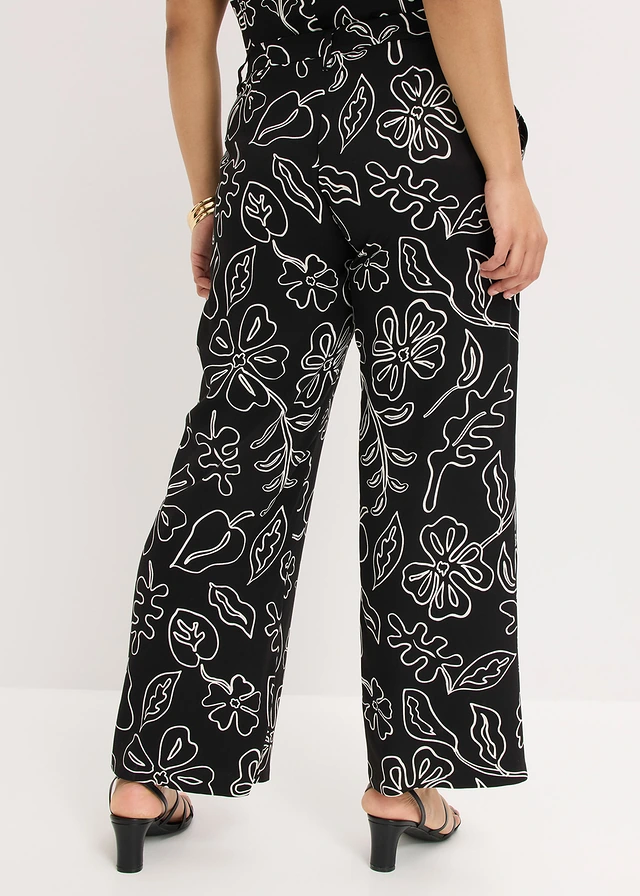 Marlene Dietrich broek, Kleur: zwart gedessineerd