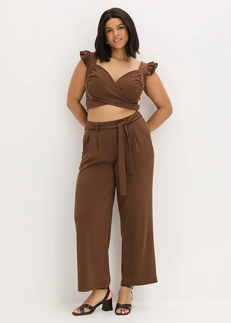 Shirt en broek (2-dlg. set), Kleur: bruin