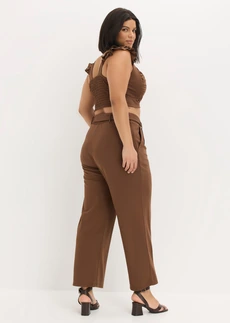 Top et pantalon (ens. 2 pces), Couleur: marron