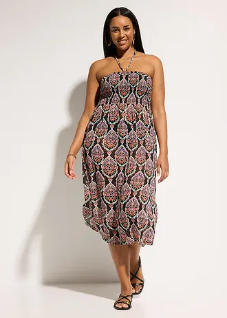 Chiffon strandjurk • zwart-meerkleurig plus size • bonprix online shop