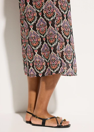 Chiffon strandjurk • zwart-meerkleurig plus size • bonprix online shop