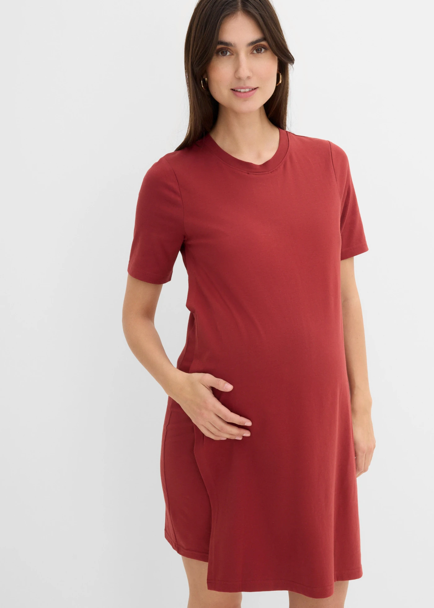 Robe de grossesse et d’allaitement en coton • rouge désert • Boutique bonprix