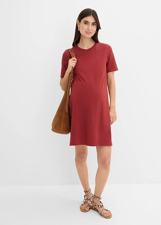 Robe de grossesse et d’allaitement en coton, Couleur: rouge désert