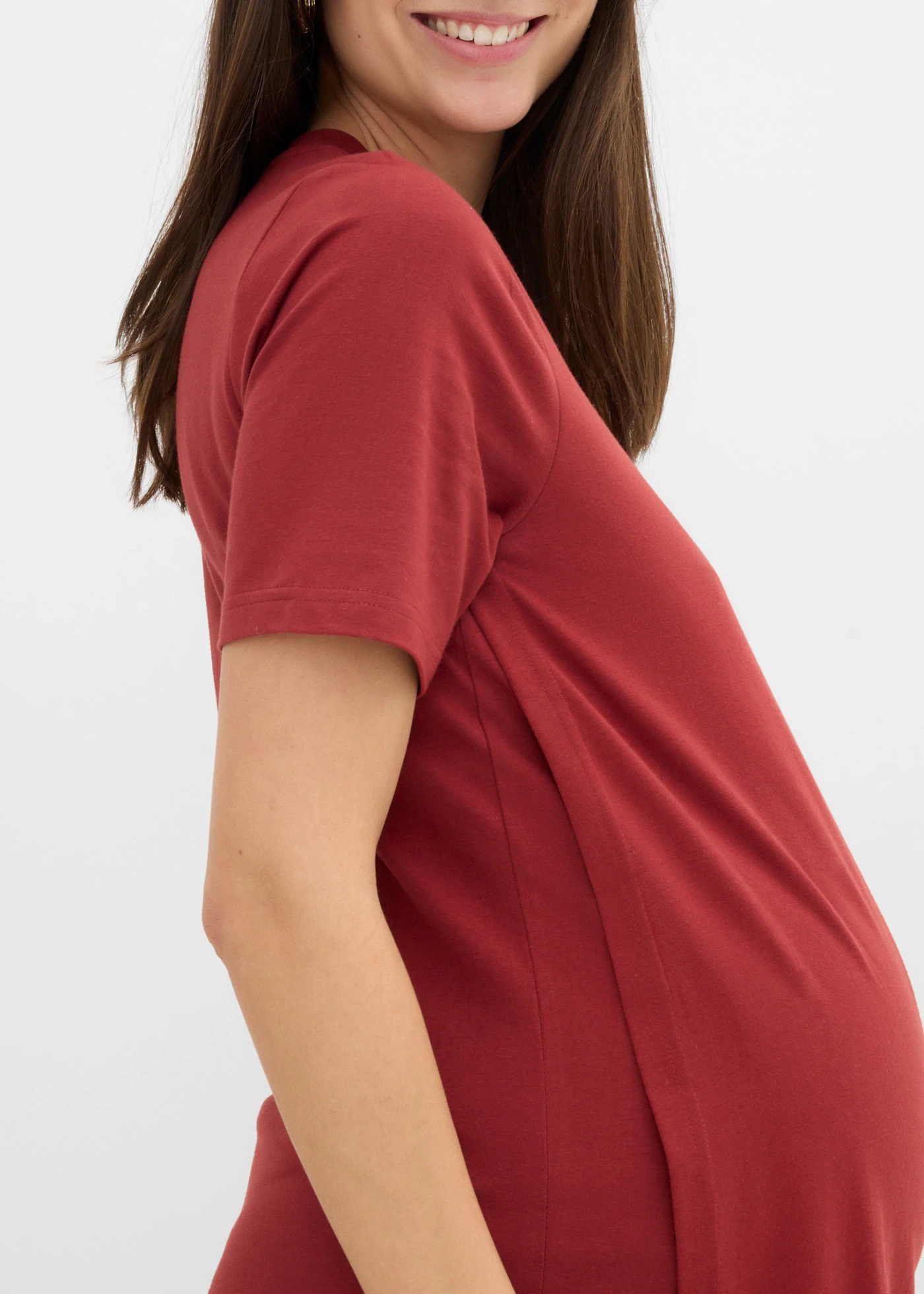 Robe de grossesse et d’allaitement en coton • rouge désert • Boutique bonprix