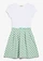 Robe en jersey, Couleur: vert pastel pois blanc