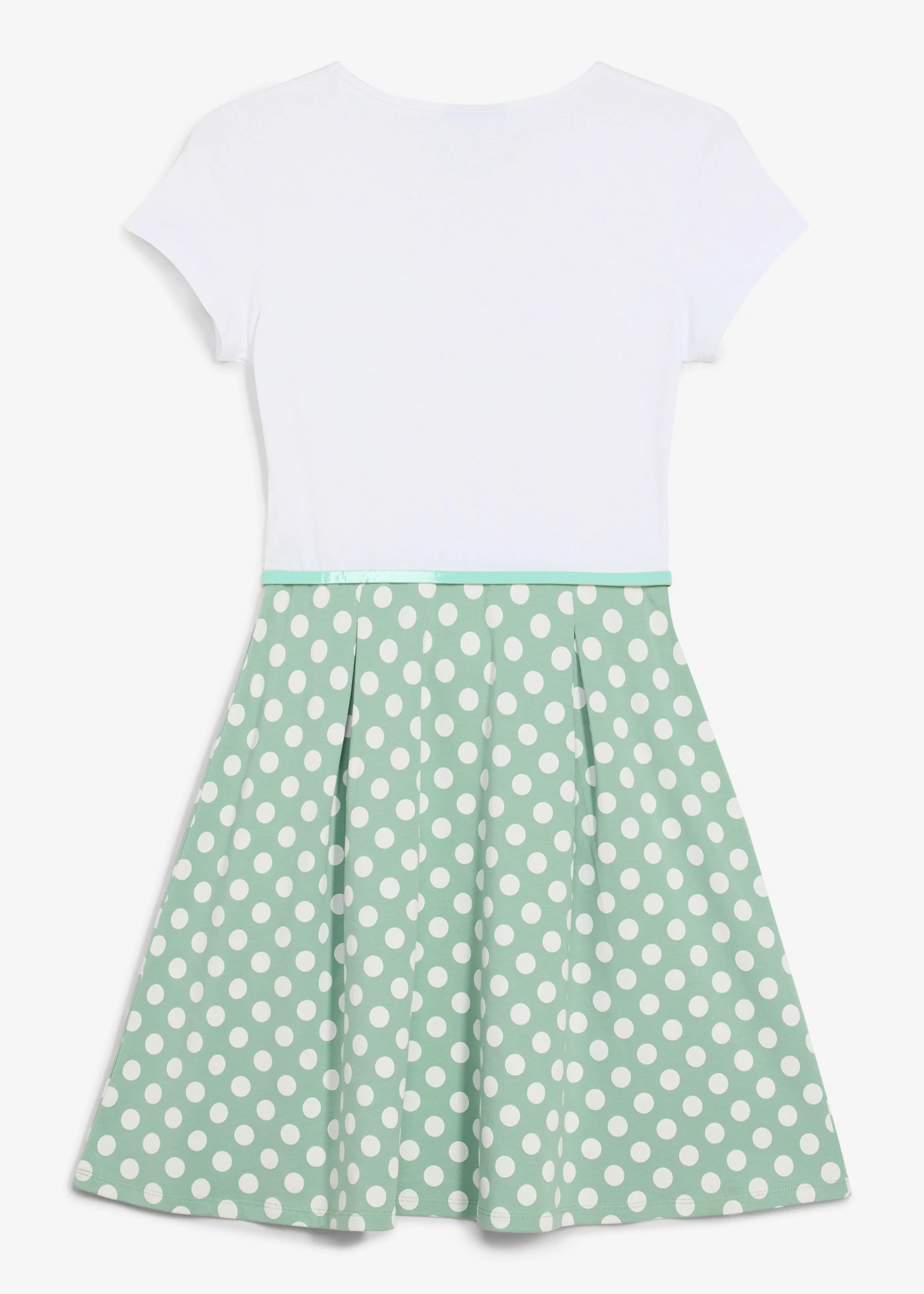 Meisjes jurk met biologisch katoen • pastelgroen/wit gestippeld • bonprix online shop