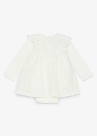 Bodyjurk met kant, Kleur: wolwit