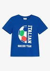kobaltblauw met print