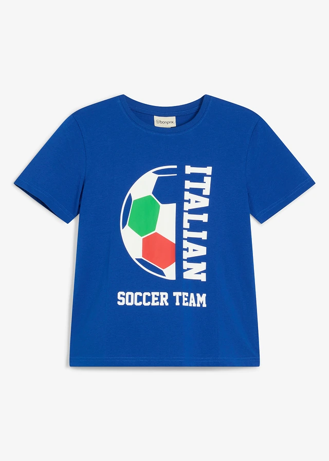 Tricou Italia din bumbac organic 100% • albastru cobalt cu imprimeu • magazin bonprix