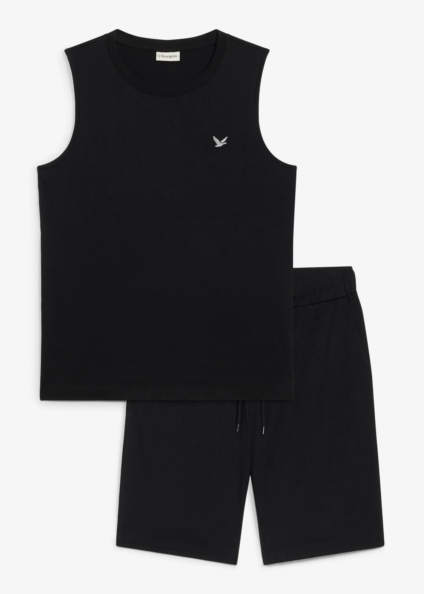 Bluză și pantaloni scurți (set/2piese) • negru • magazin bonprix