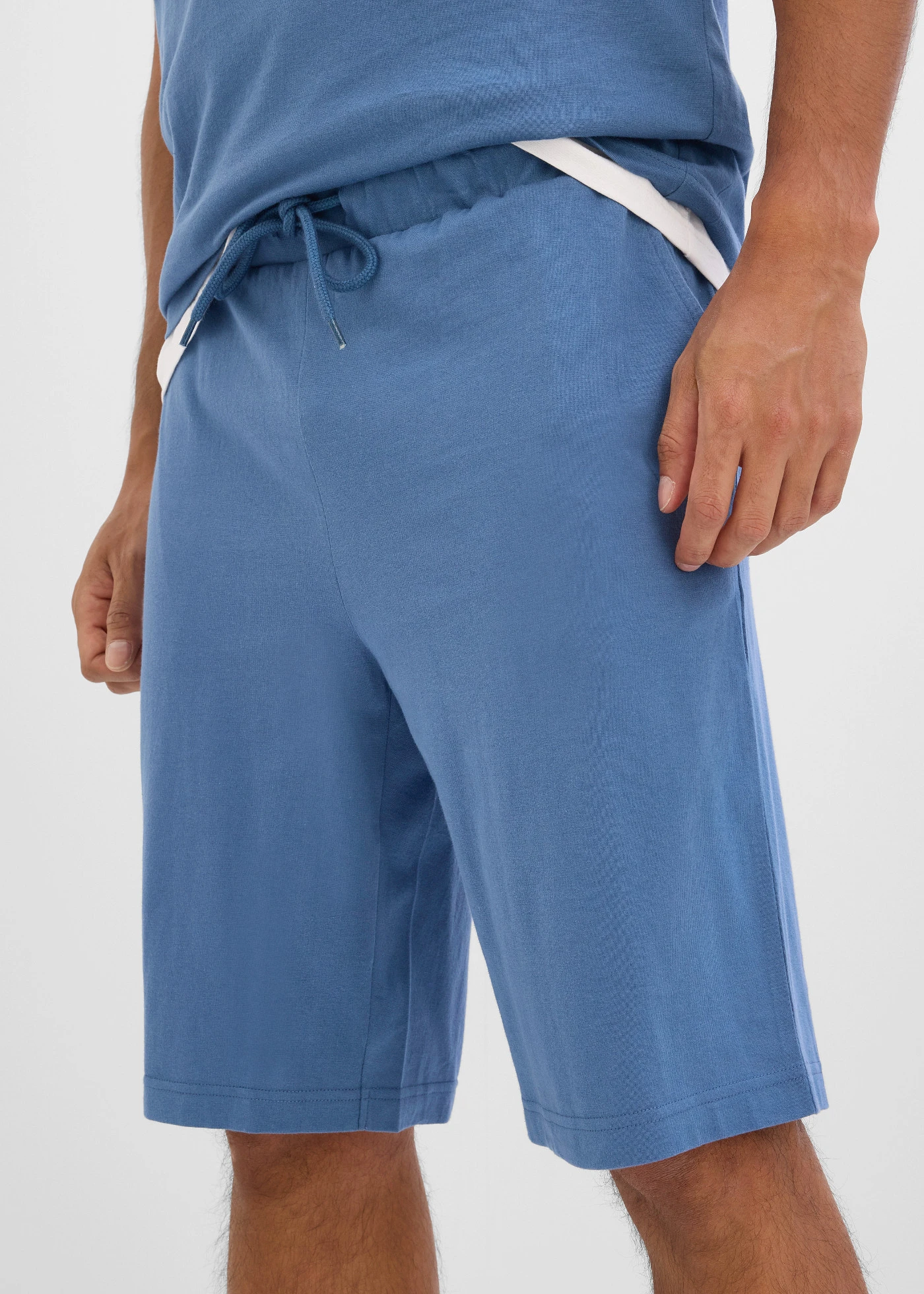 Muscle shirt en shirt-bermuda (2-dlg. set) • jeansblauw-donkerblauw • bonprix online shop