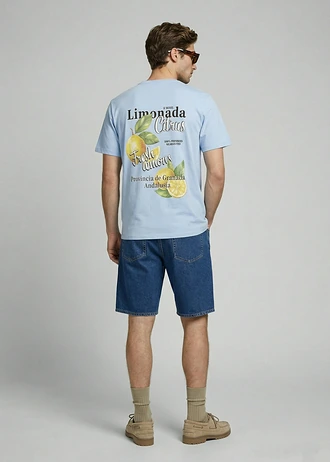JJ REBEL T-shirt van puur katoen, Kleur: lichtblauw