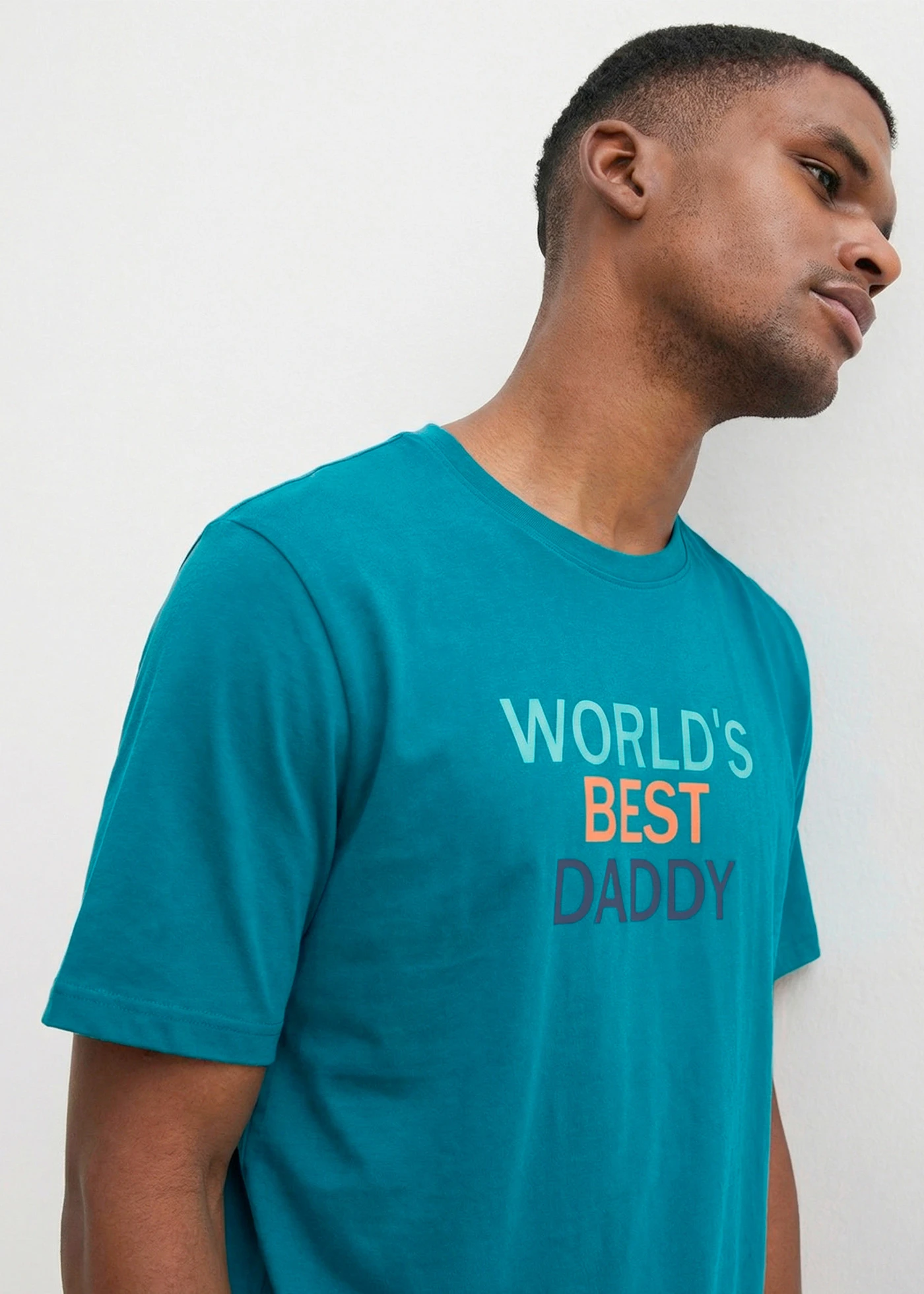 Pijama cu pantaloni scurți din bumbac 100% (set/2 buc.) • bleumarin/turcoaz-cobalt cu imprimeu • magazin bonprix