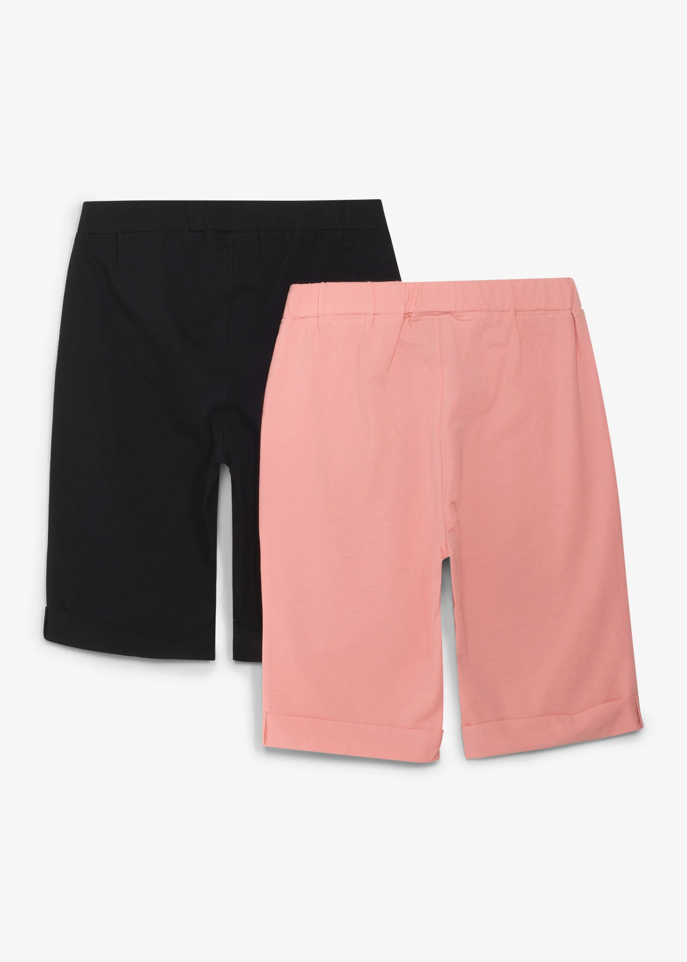 Spodenki kolarki z bawełny organicznej (2 pary) • czarny+kremowy jasnoróżowy • sklep bonprix