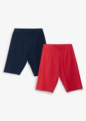 Kolarki z elastycznej mieszanki bawełny organicznej (2 szt.) • rajski różowy+ciemnoniebieski • sklep bonprix