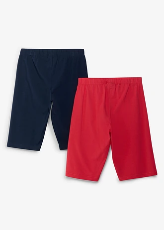 Kolarki z elastycznej mieszanki bawełny organicznej (2 szt.) • rajski różowy+ciemnoniebieski • sklep bonprix