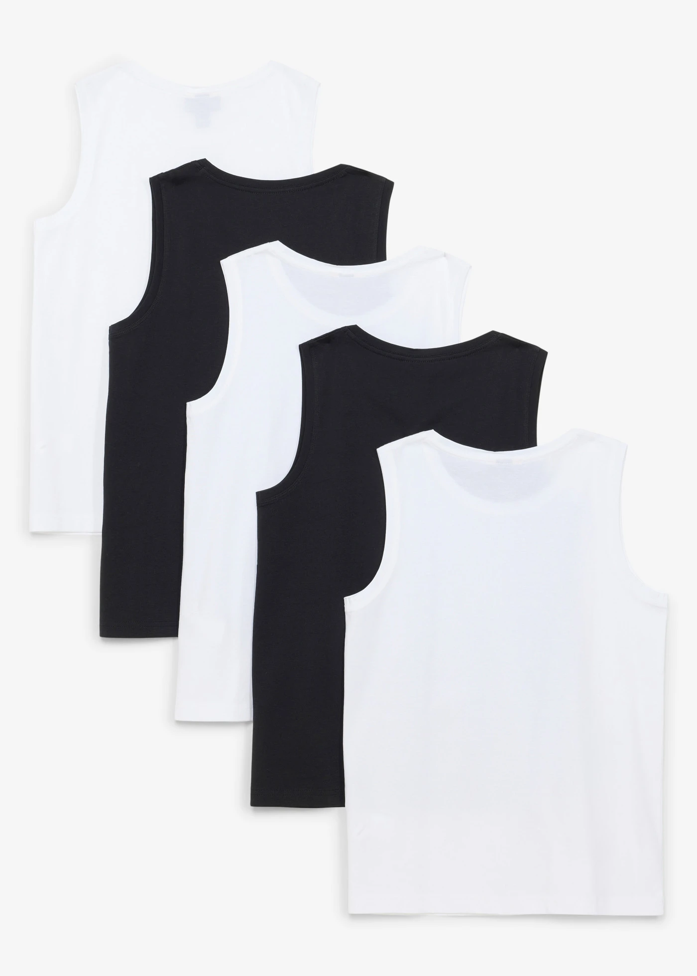 Tank top z bawełny organicznej (5 szt.) • 3 x biały + 2x czarny • sklep bonprix