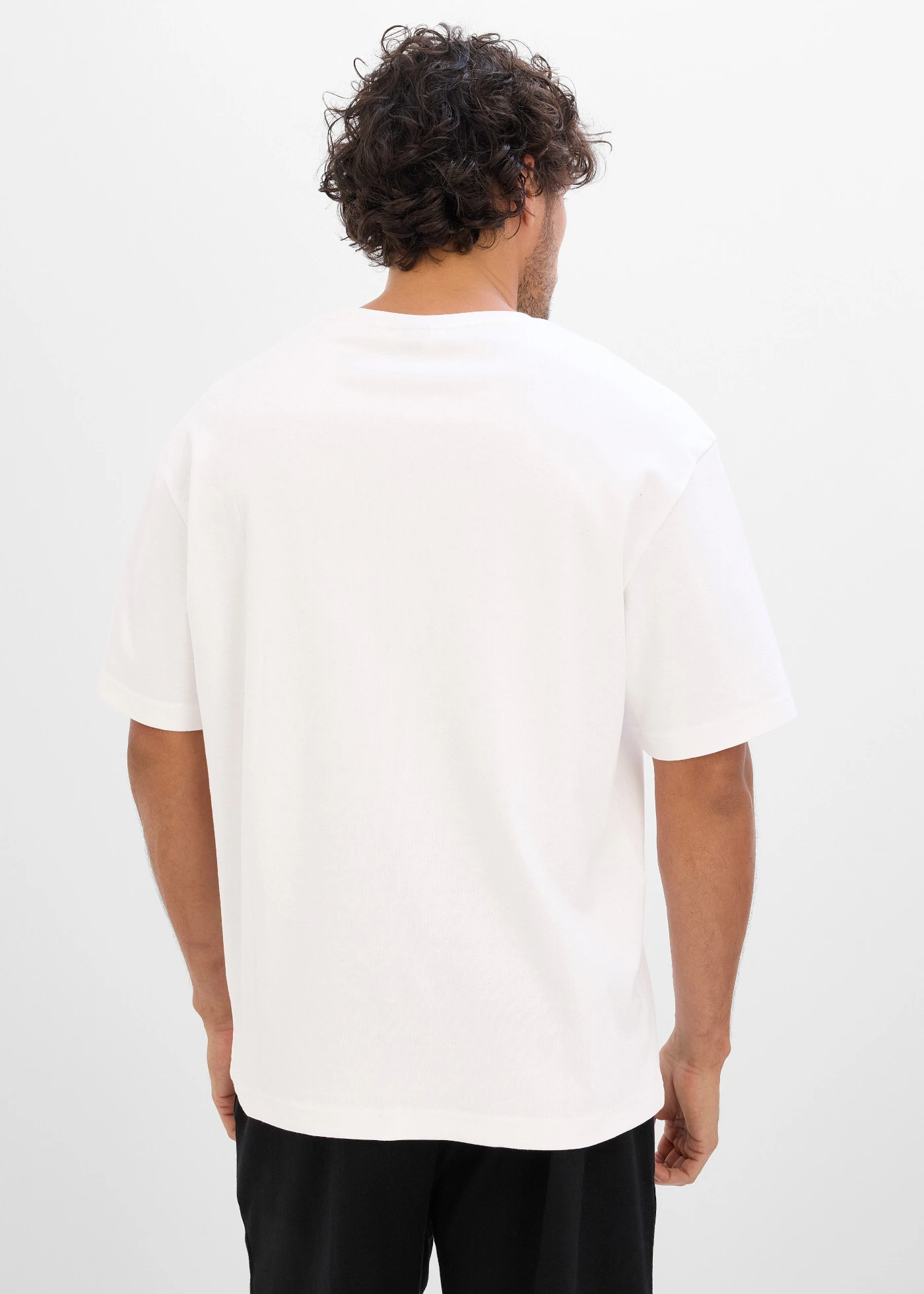 T-shirt z grubej bawełny (2 szt.) • czarny+biały z nadrukiem • sklep bonprix