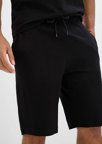 Muscle shirt en shirt-bermuda (2-dlg. set) • zwart-zilvergrijs • bonprix online shop