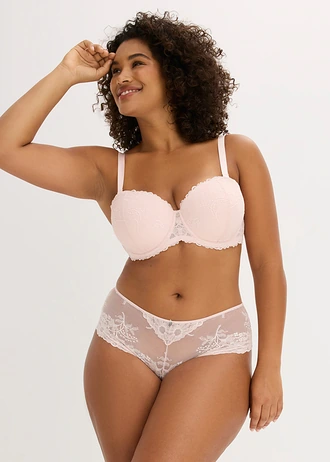 Lot de 2 shorties avec dos sans coutures, Couleur: rose clair + écru