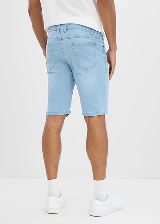 Bermude de blugi cu talie elastică, Regular Fit, culoare: bleu denim
