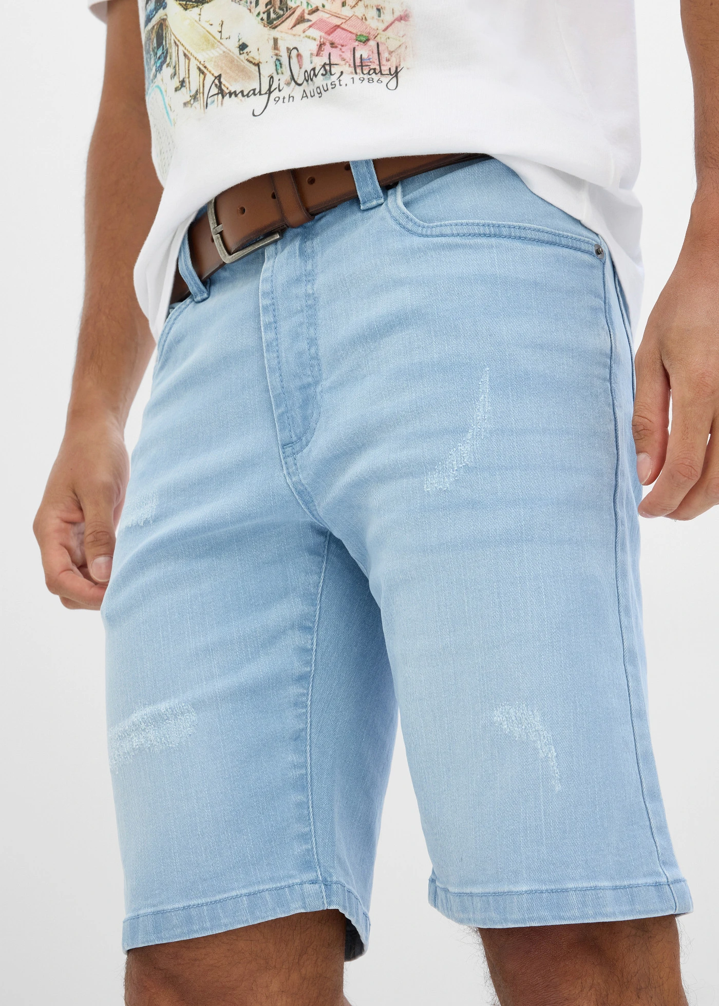 Bermude de blugi cu talie elastică, Regular Fit • bleu denim • magazin bonprix