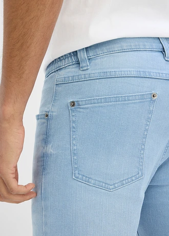 Jeansbermuda met elastische band, regular fit • lichtblauw denim • bonprix online shop