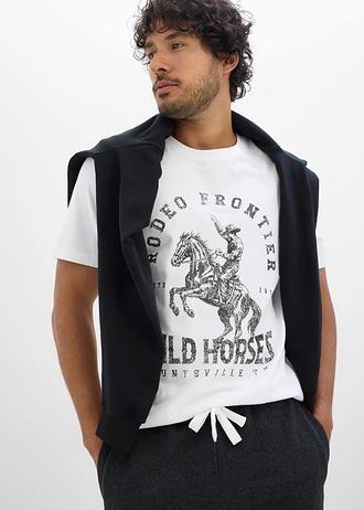 Tricou din bumbac organic 100%, culoare: alb cu imprimeu