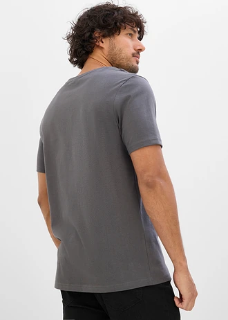 T-shirt z czystej bawełny organicznej • szary łupkowy • sklep bonprix